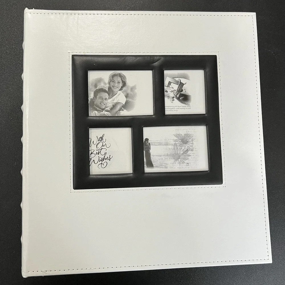 RECUTMS Photo Album 4X6 Holds 600 Photos Black Pages Large Capacity Leather Cove